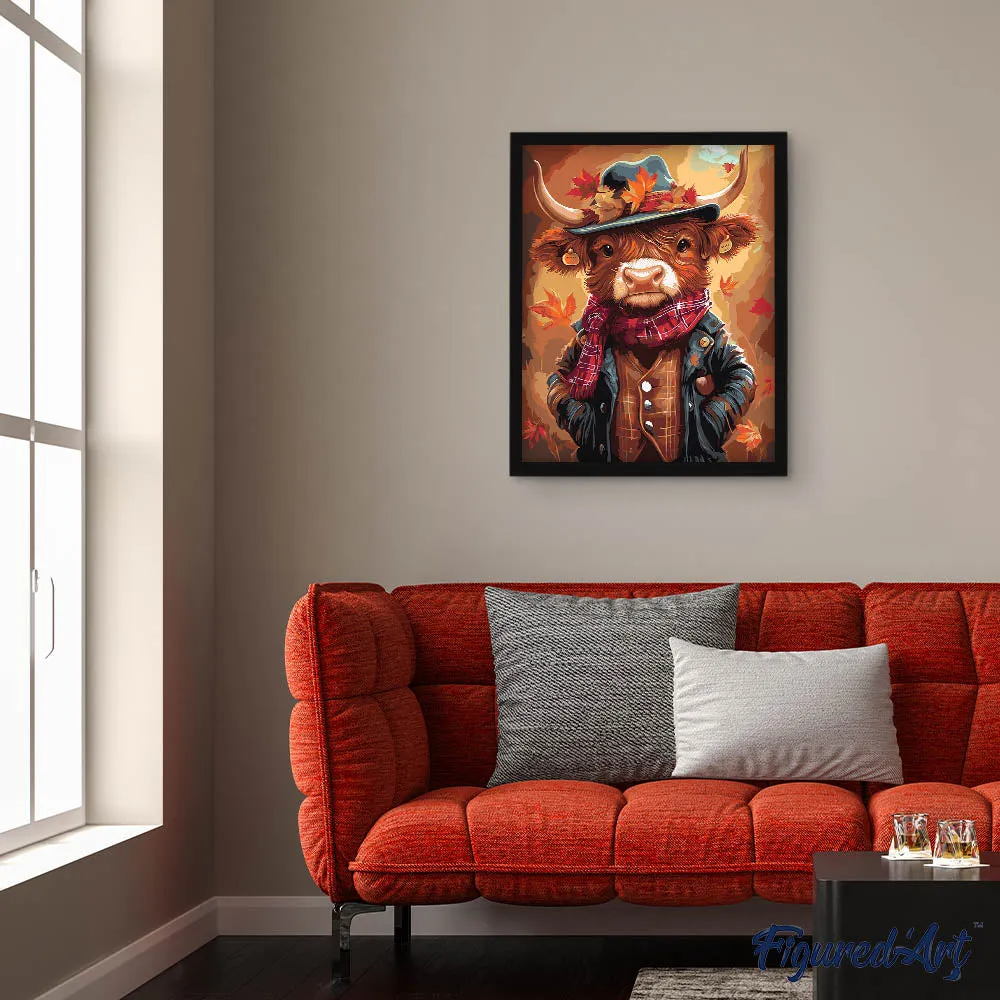 Figured'Art Schotse Hooglander Vintage schilderen op nummer 40x50