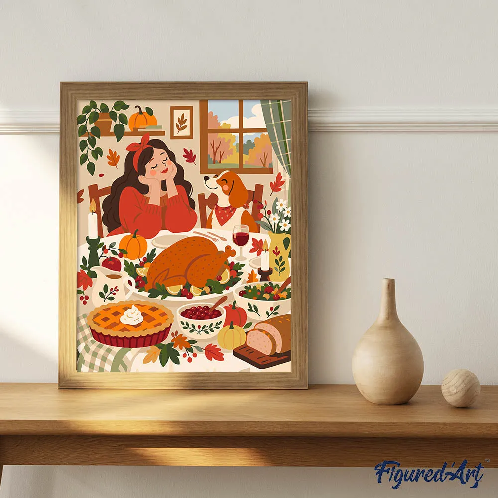 Figured'Art Thanksgiving schilderen op nummer 40x50cm herfst