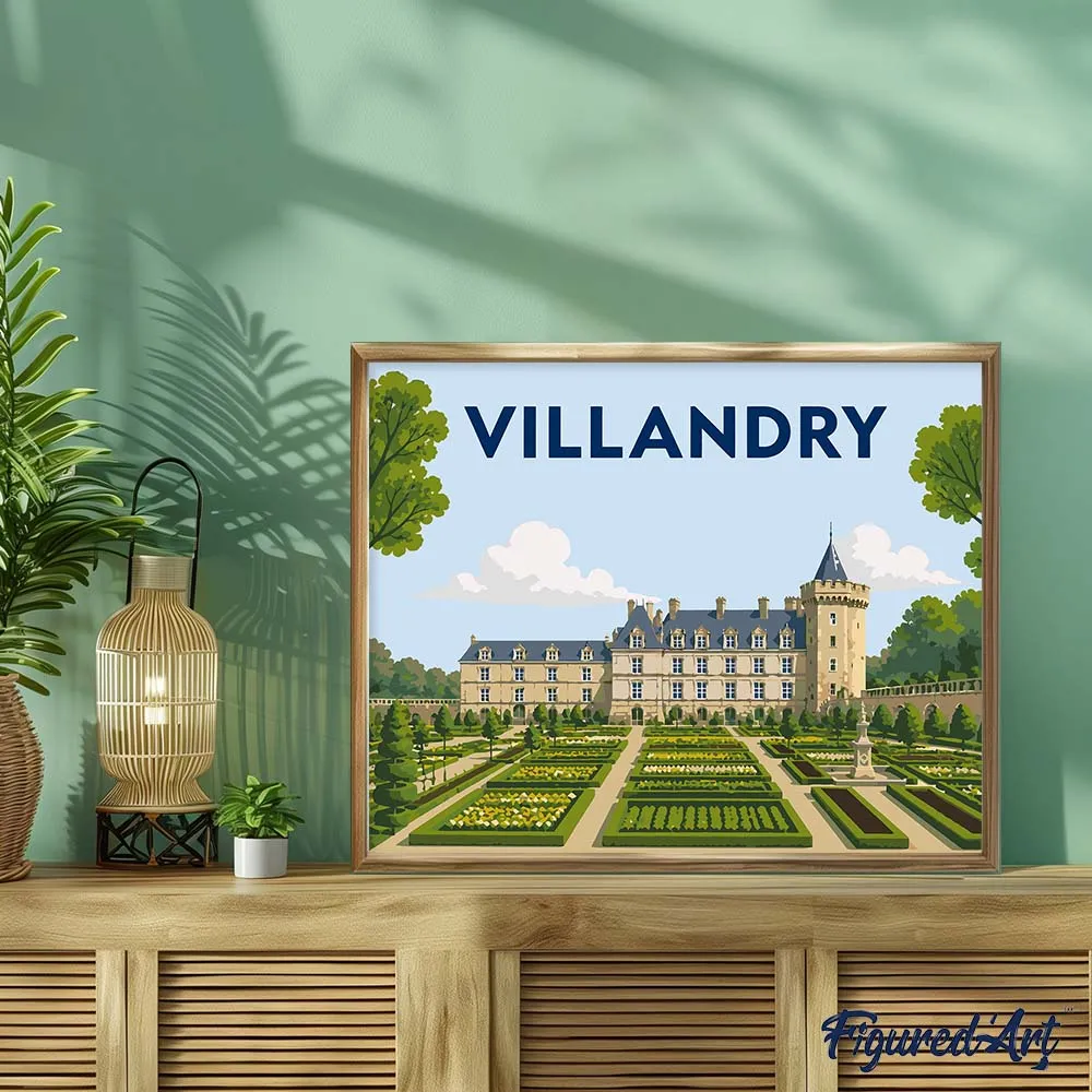 Figured'Art Kasteel van Villandry schilderen op nummer 40x50 cm gemiddeld