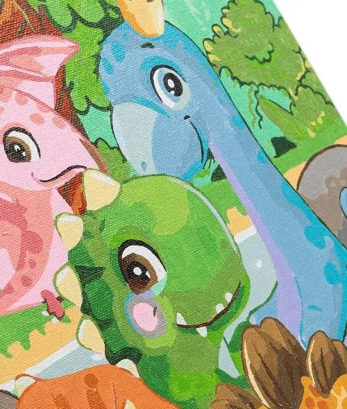 Craft Buddy Paint by Numb3rs Dinosaur Family canvas kit 30x30cm
