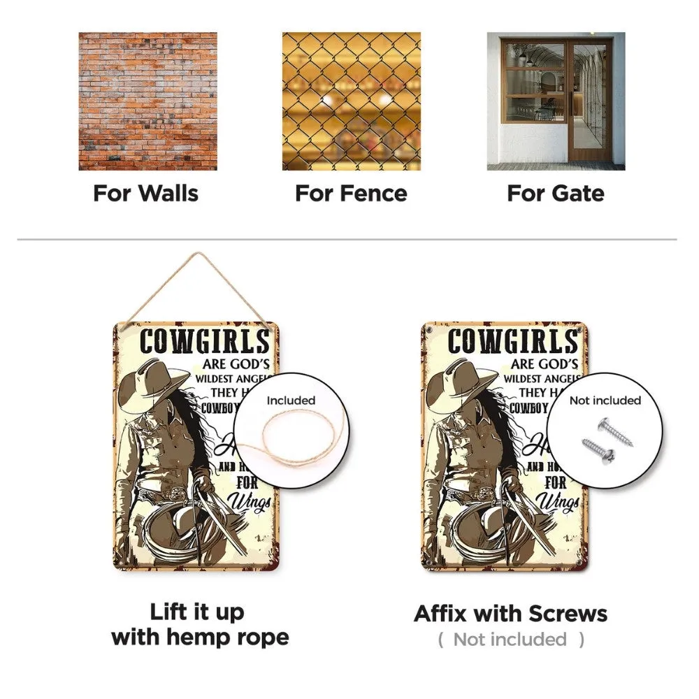 Figured'Art Cowgirls schilderen op nummer metalen poster 30x20 cm