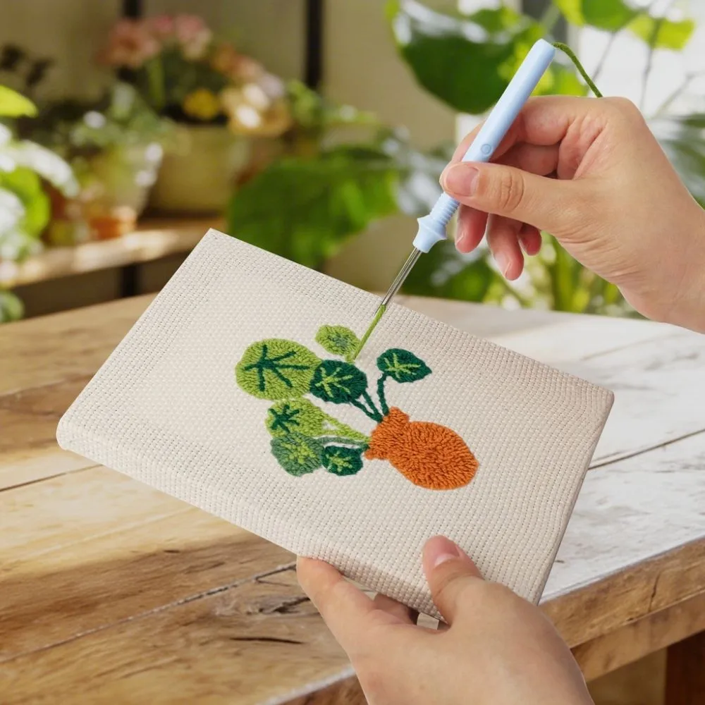 Figured'Art Botanische Sfeer punch needle set 20x30 cm 4 stuks