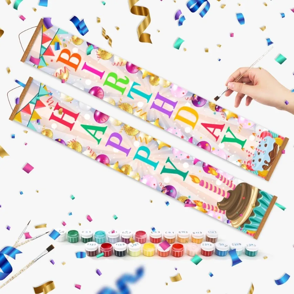 Figured'Art DIY Deur Banners Feestdecoraties schilderen op nummer 20x120 cm