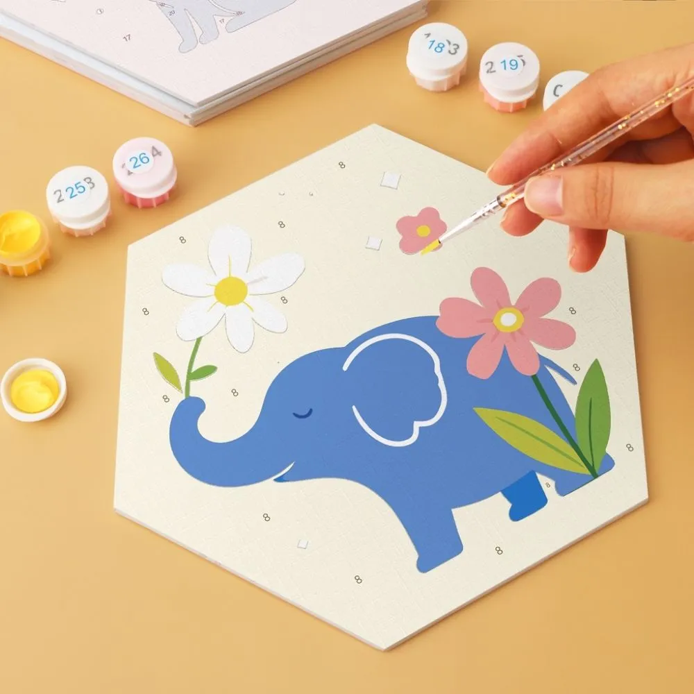 Figured'Art Mini Serie Dierenset kinderkamer schilderen op nummer zeshoek