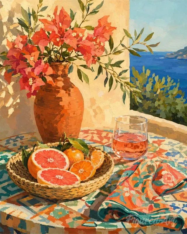 Figured'Art Citrusterras schilderen op nummer 40x50cm stilleven