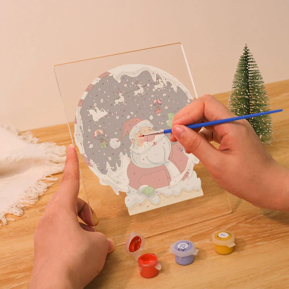 Figured'Art Kerstman 06 schilderen op nummer 15x20cm met LED