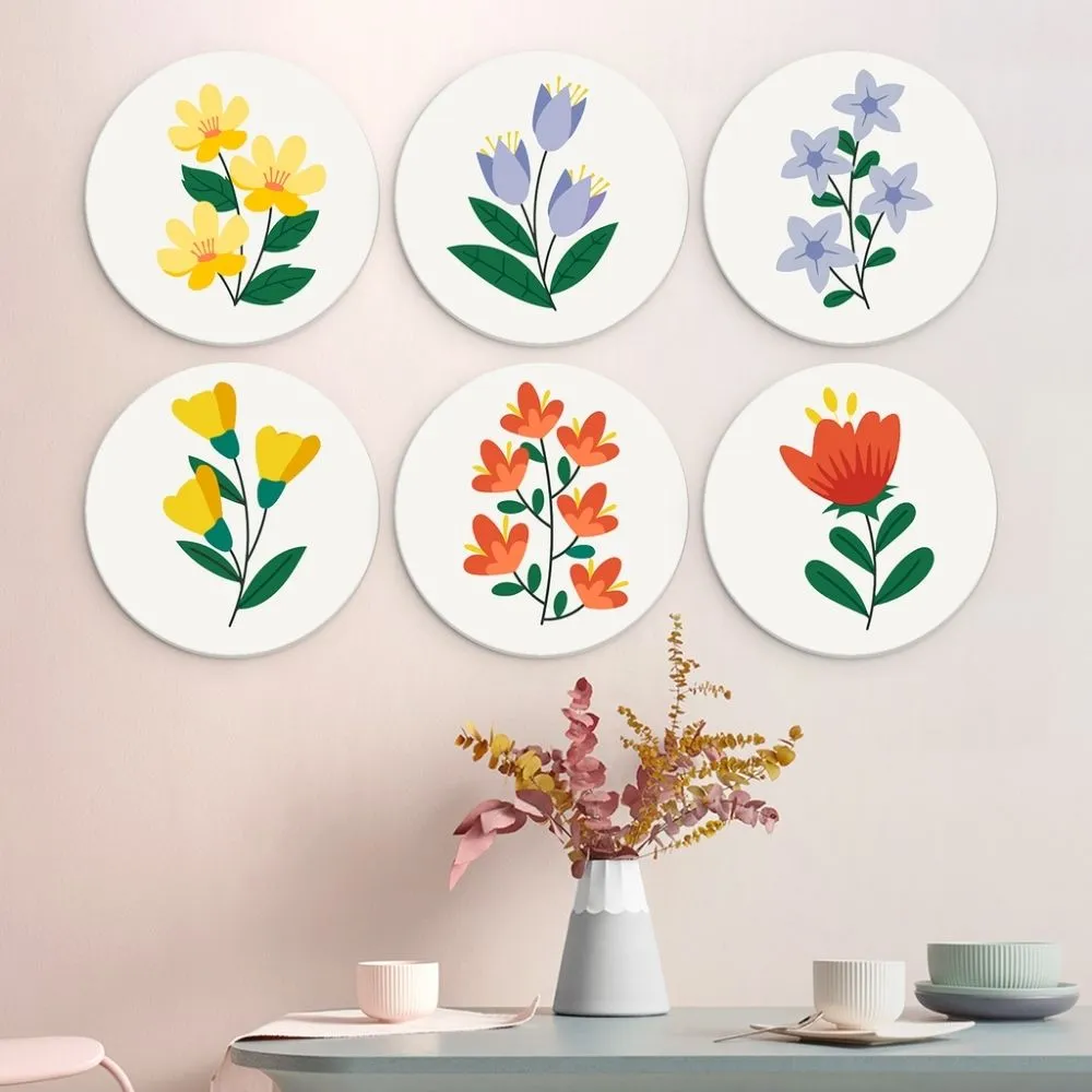 Figured'Art Botanische Portretten schilderen op nummer Ø20cm 6 stuks