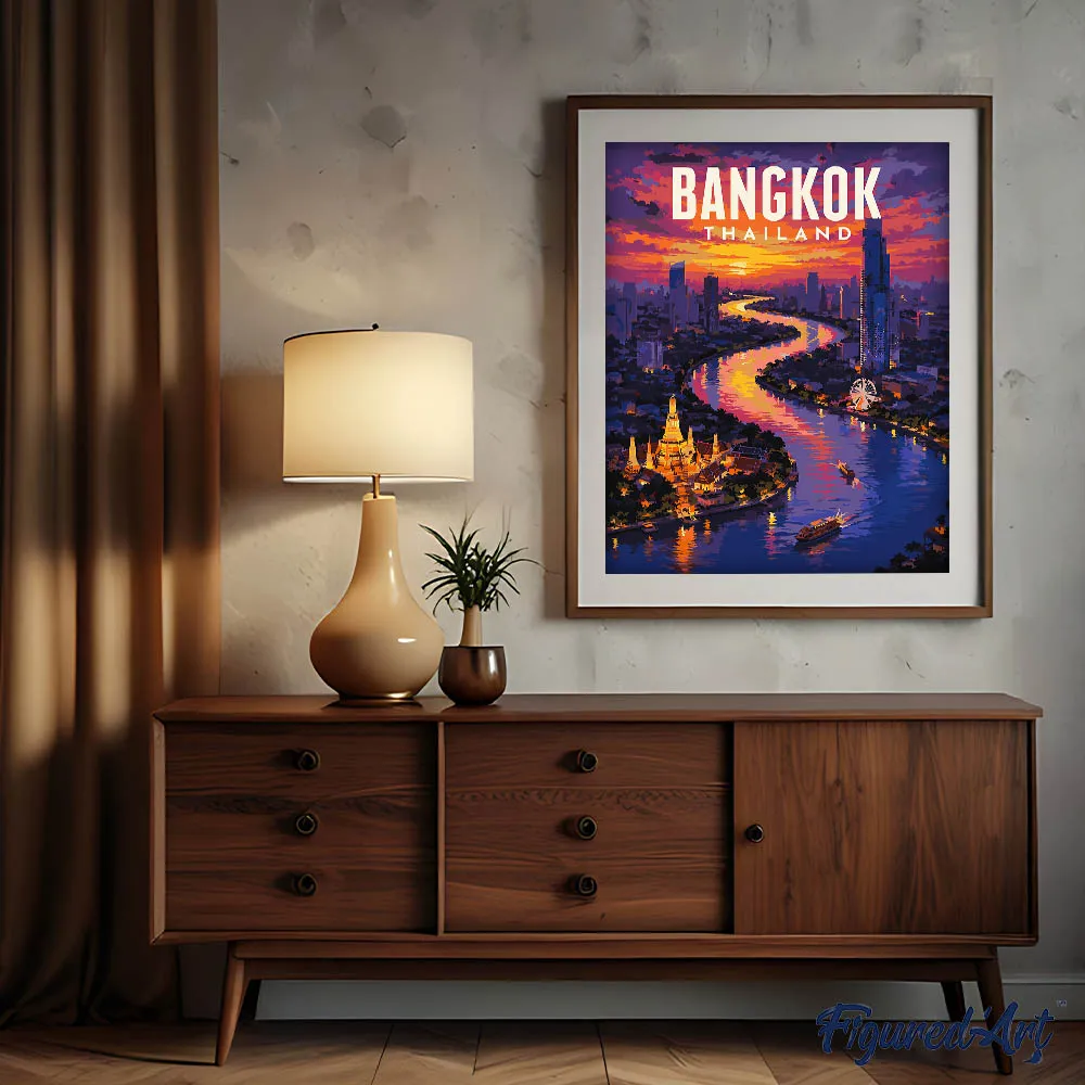 Figured'Art Reisposter Bangkok schilderen op nummer 40x50 cm gevorderd