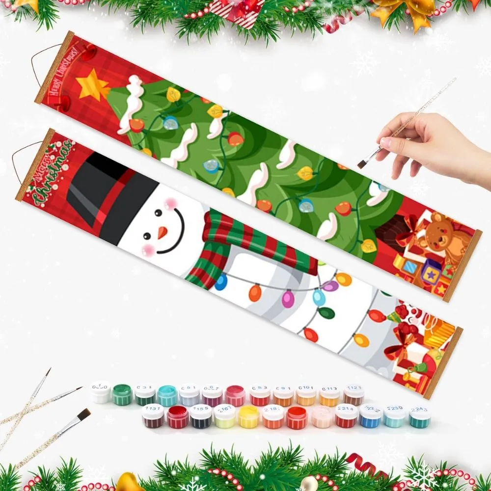 Figured'Art Sprankelende Boom deur banner schilderen op nummer 20x120 cm