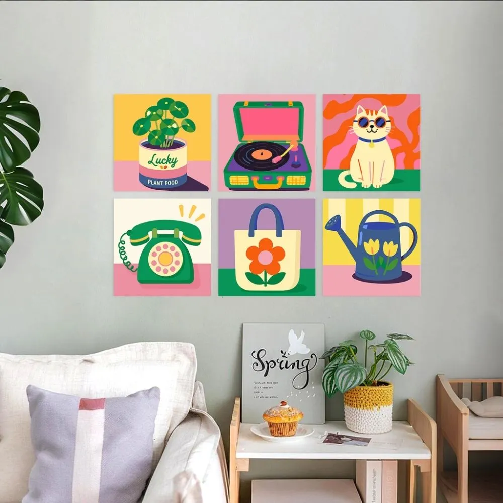 Figured'Art Mini Charme jaren zestig schilderen op nummer 20x20cm