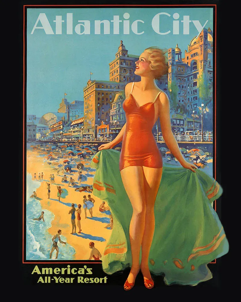 Figured'Art Atlantic City schilderen op nummer 40x50 cm vintage