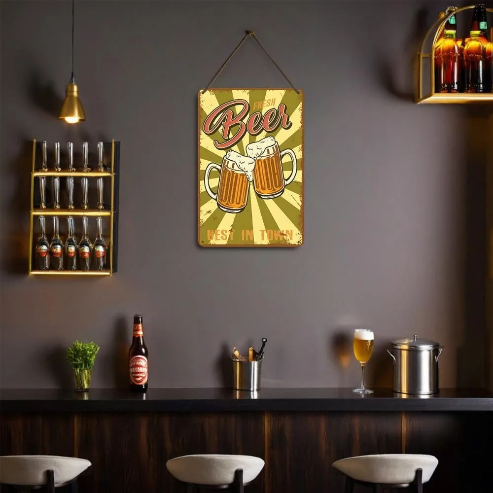 Figured'Art Vers Bier Twee Pullen metalen poster 30x20cm