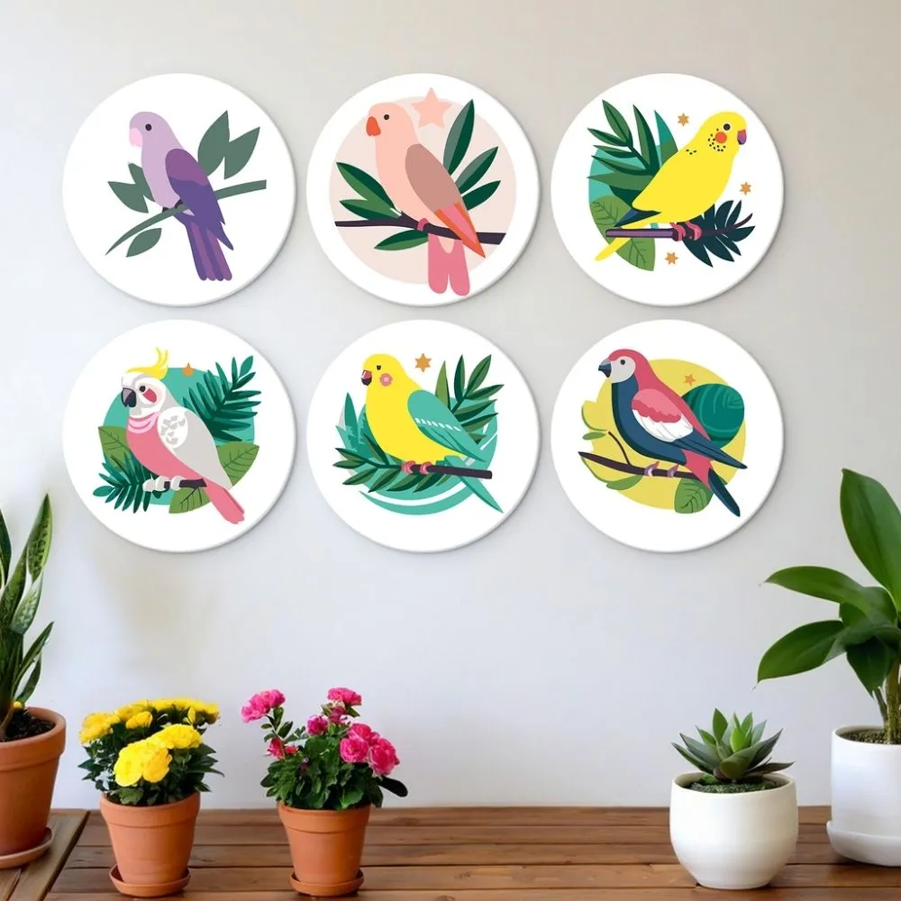Figured'Art Mini Serie Kleurrijke vleugels schilderen op nummer Ø20cm 6 stuks