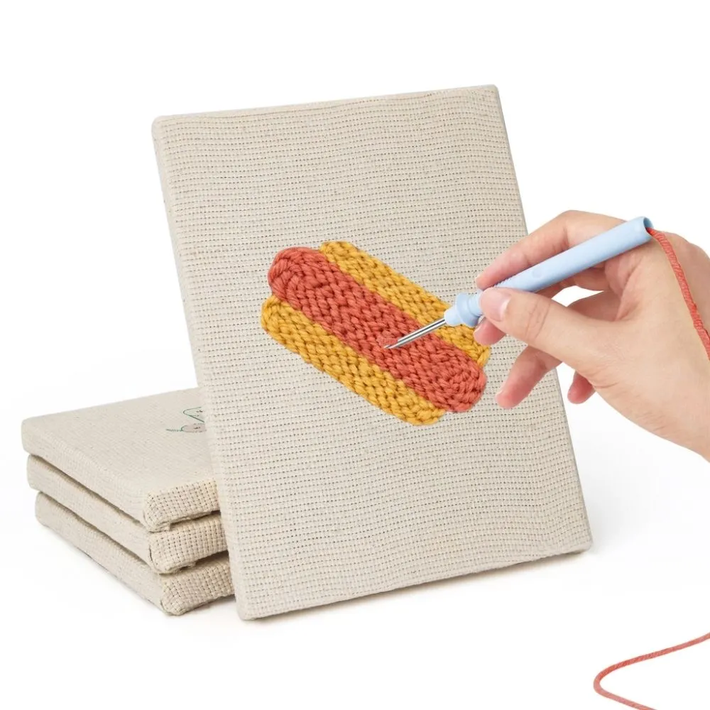 Figured'Art Heerlijke Hapjes punch needle set 4 stuks met frame keuken