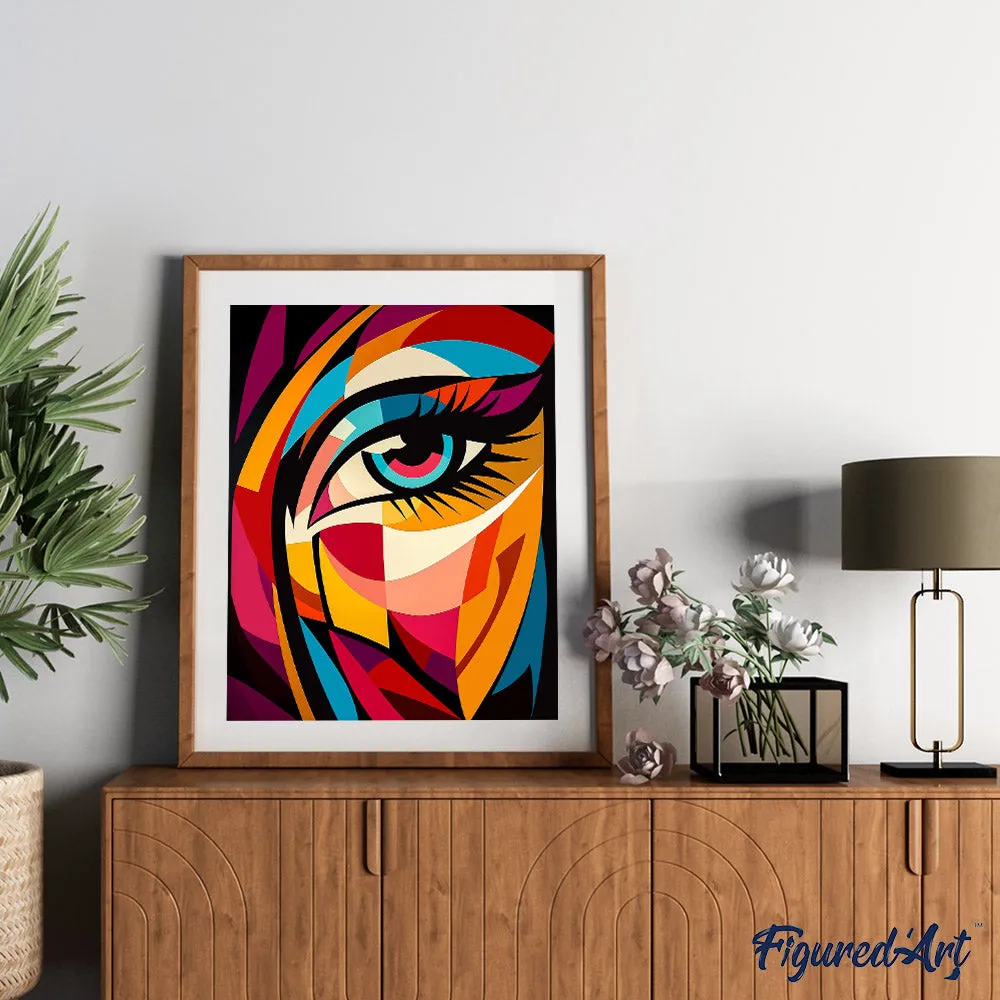 Figured'Art Gedurfd Abstract Oog schilderen op nummer 40x50 eenvoudig