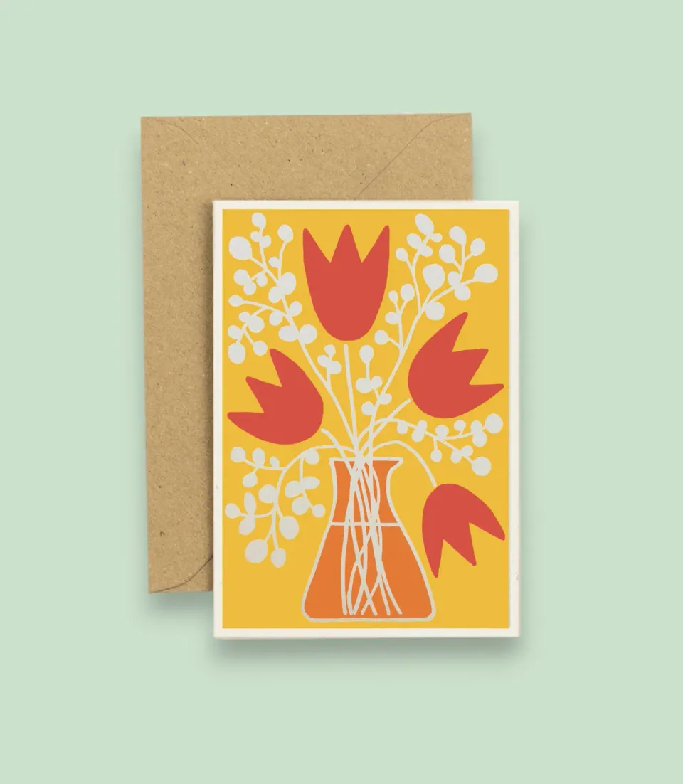 Studio Wald A6 Card Tulip wenskaart tulp blanco