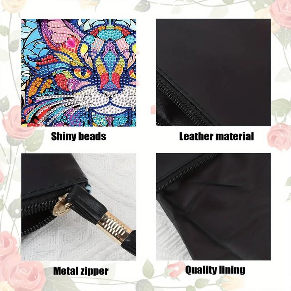 Figured'Art Kat Diamond Painting Polstas 20x15cm PU-leer