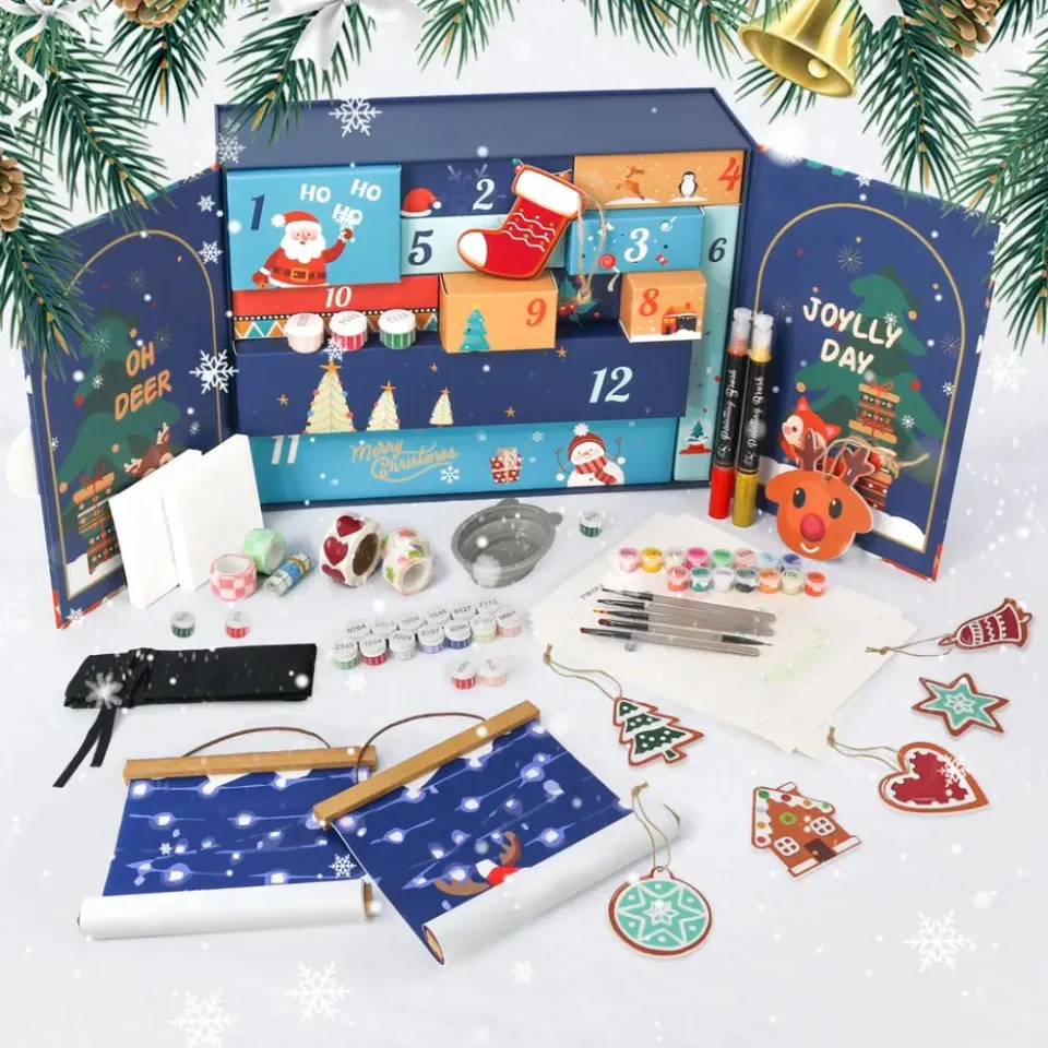 Figured'Art Gezellig & Feestelijk adventskalender schilderen op nummer blauw