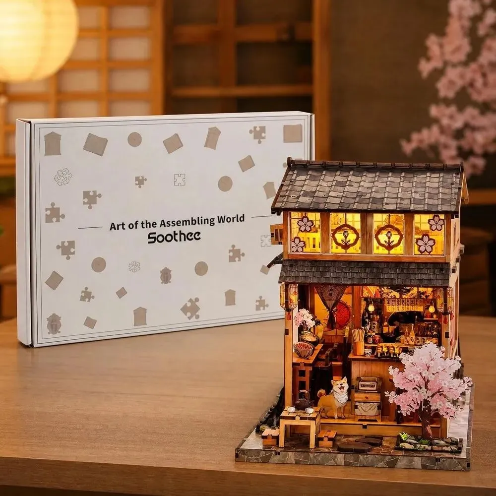 Figured'Art Choshi Yakitori Steegje miniatuurhuisje 3D puzzel met led