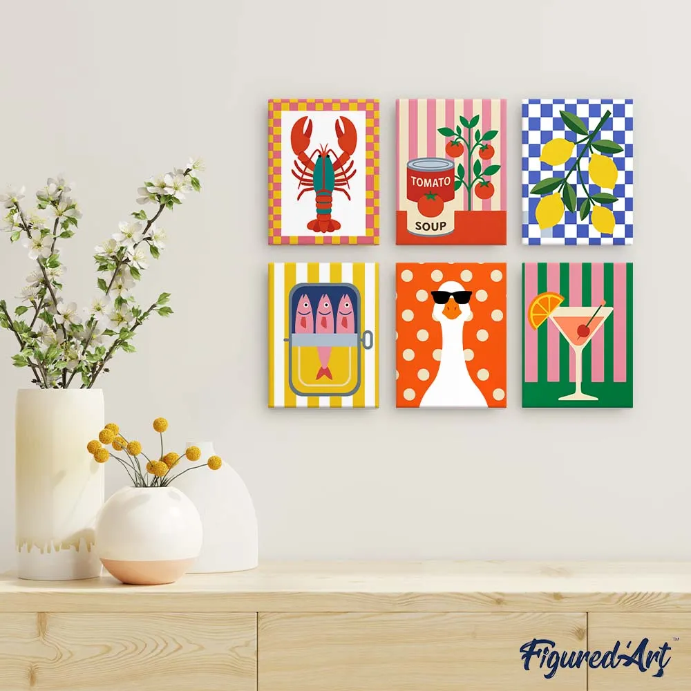 Figured'Art Mini Pop Art Voorraadkast schilderij op nummer 15x20cm