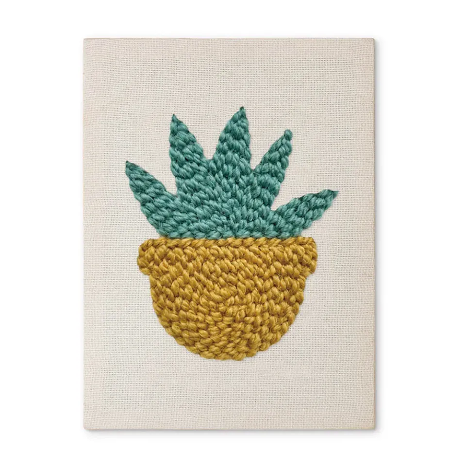 Figured'Art Zongekuste Vetplant punch needle pakket 20x30cm katoen