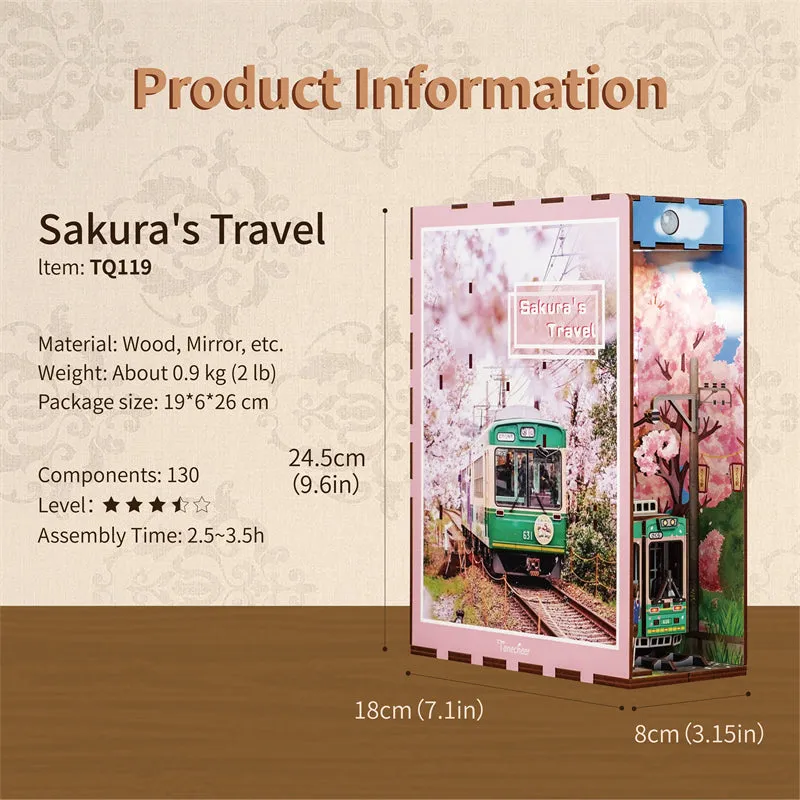 Figured'Art Sakura's Reis Book Nook 24,5x18x8cm trein