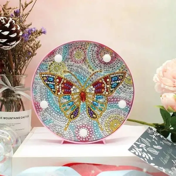 Figured'Art Vlinder LED-lamp diamond painting 15cm nachtlamp