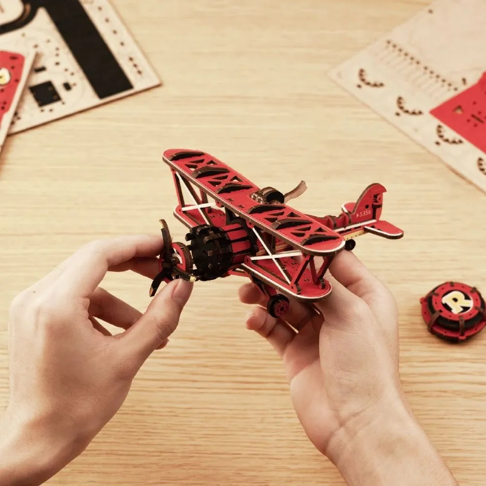 Figured'Art Hemelkapitein 3D puzzel hout 163 stukjes vliegtuig