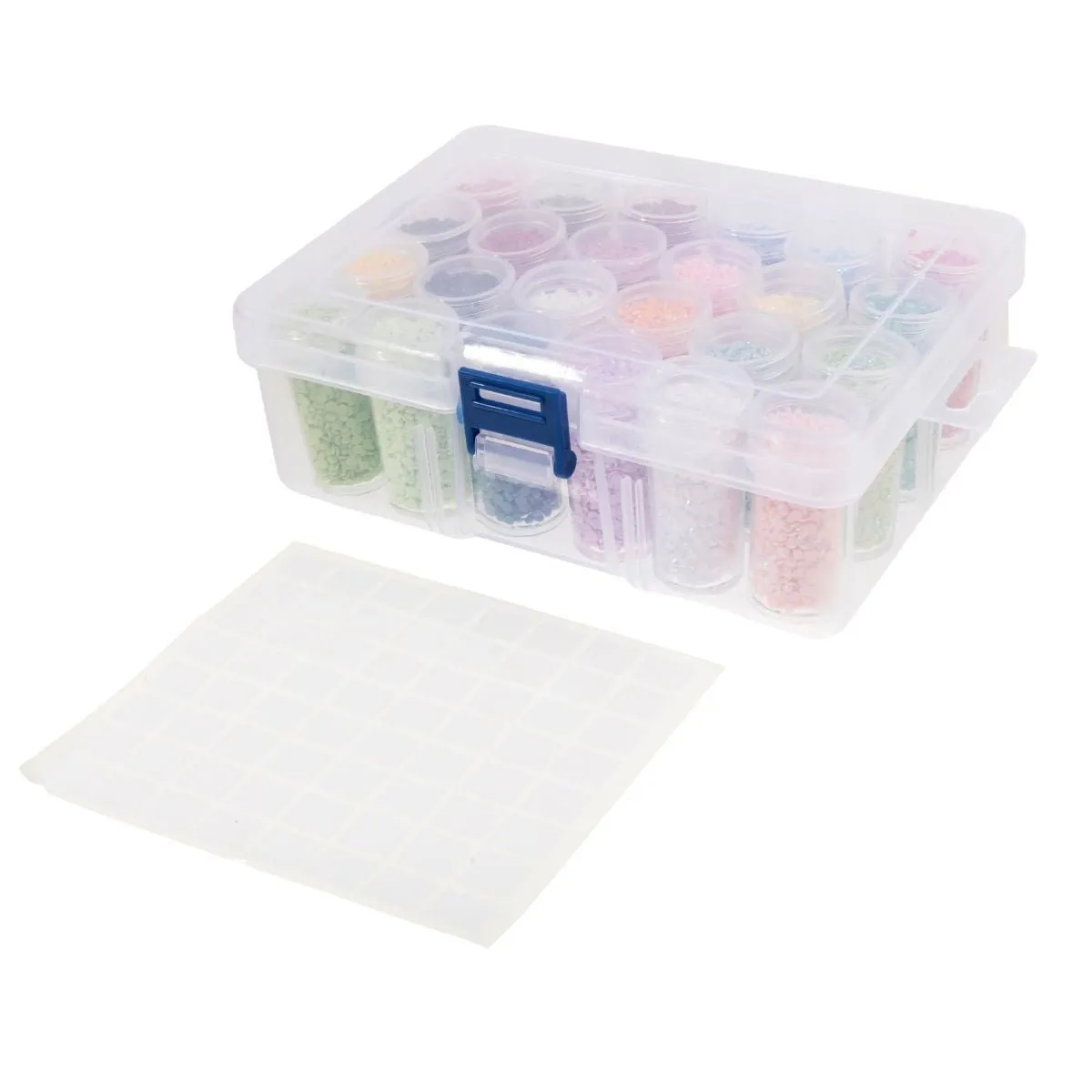 Craft Buddy Crystal Art opbergdoos transparant 24 potjes