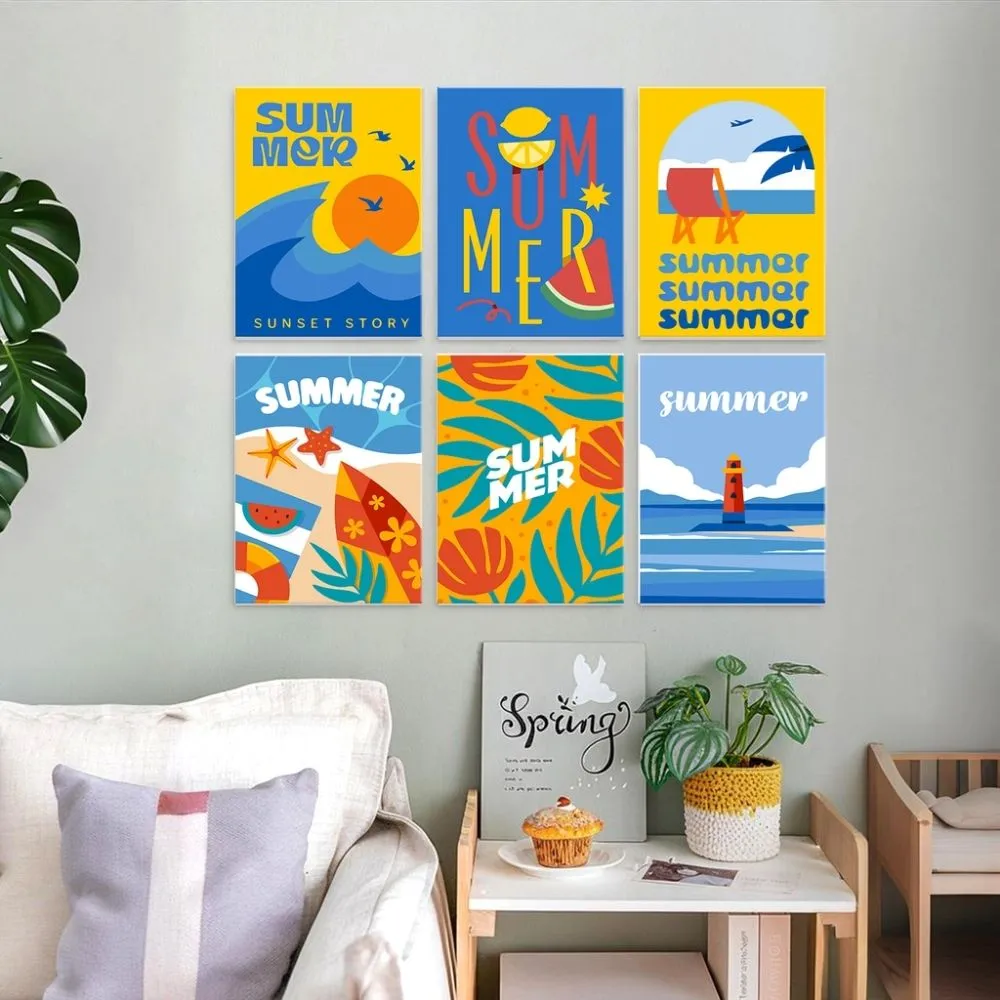 Figured'Art Zomerse Vibes 2 mini schilderen op nummer 15x20 cm 6 stuks