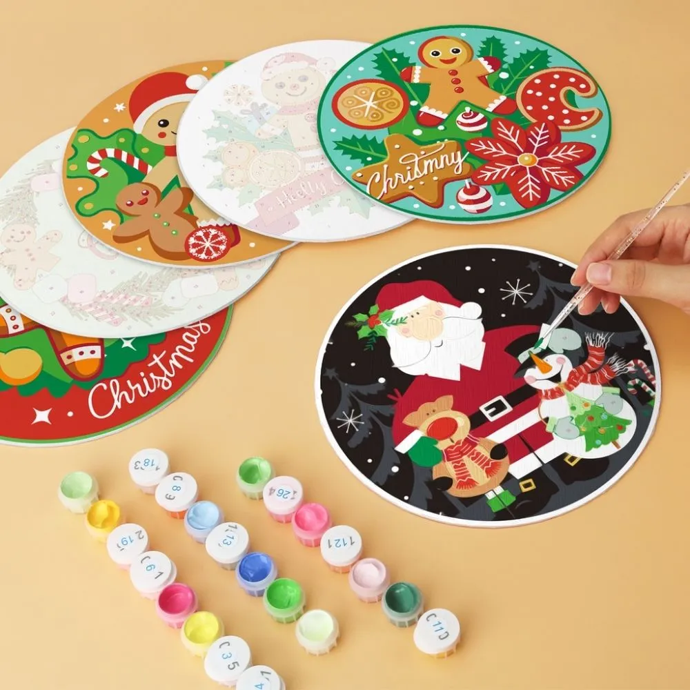 Figured'Art Mini Kerstlekkernijen schilderen op nummer 6x Ø20cm kerst