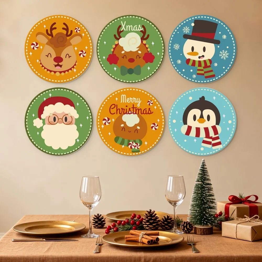 Figured'Art Mini Serie Kleurrijke kerstpersonages schilderen op nummer Ø20cm