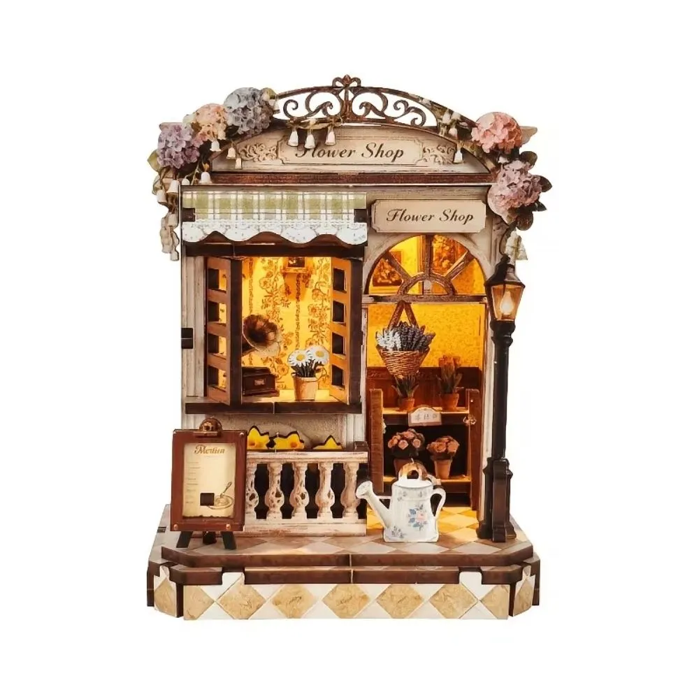 Figured'Art Morgendauw Bloemist miniatuurhuisje 8x5x11 cm led