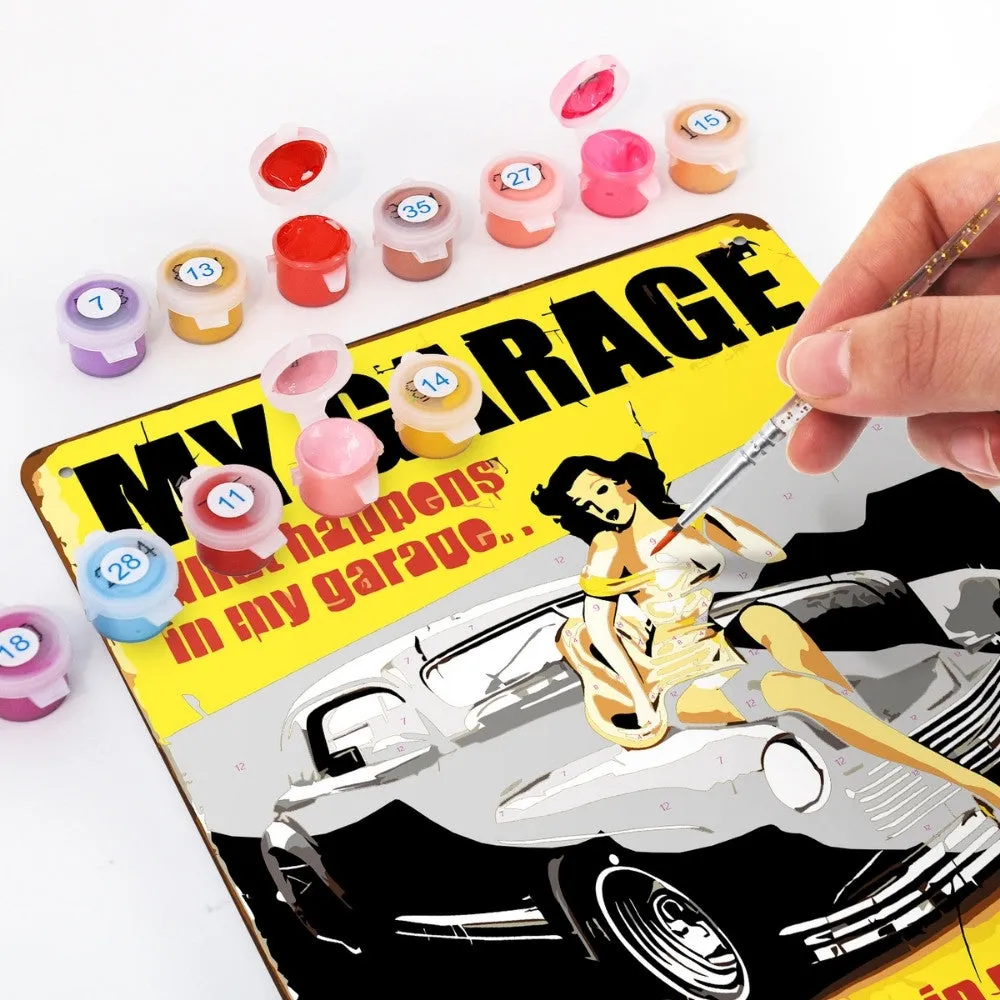 Figured'Art Mijn Garage Mijn Regels metalen poster 30x20cm