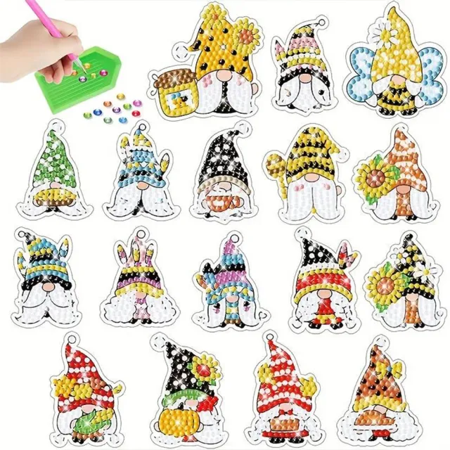 Figured'Art Kabouter diamond painting stickers 17 stuks 3x3 cm