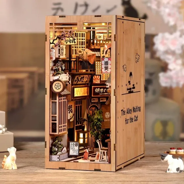 Figured'Art De Japanse Steeg book nook 23x18cm hout met licht