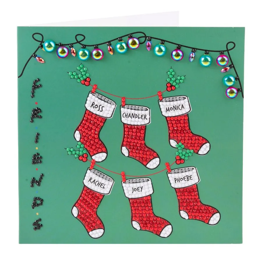 Craft Buddy Crystal Art Holiday Cheer Friends kaart 18x18 cm