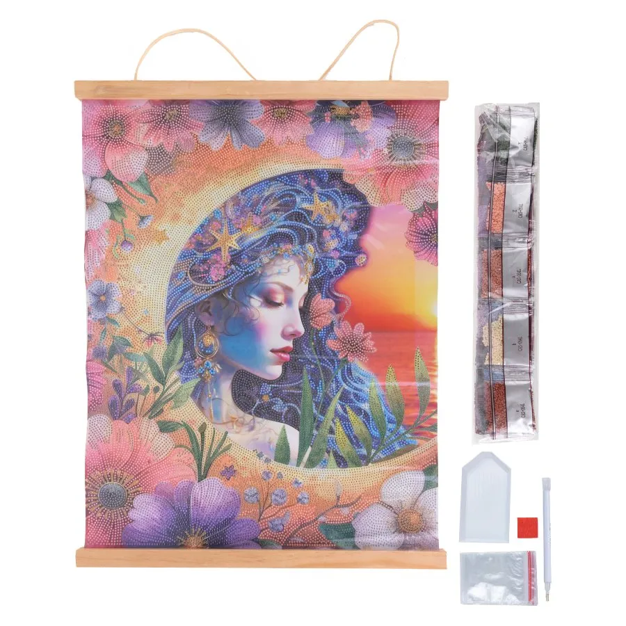 Craft Buddy Luna Goddess scroll diamond painting 40x50 maan