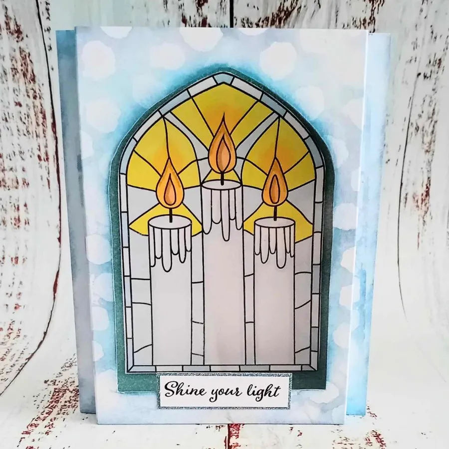Craft Buddy Twinkling Candles stained glass stempel kaarsen A6