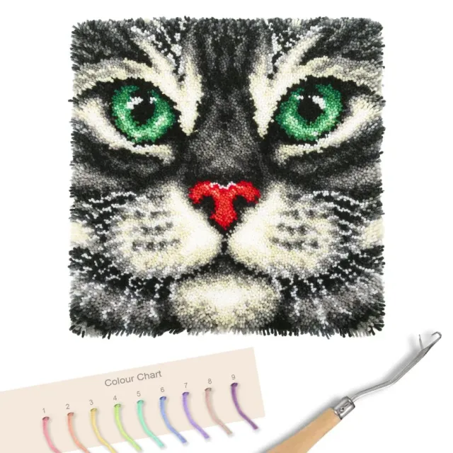 Craft Buddy Cat knoopkleed 53,5x53,5cm grijze kat