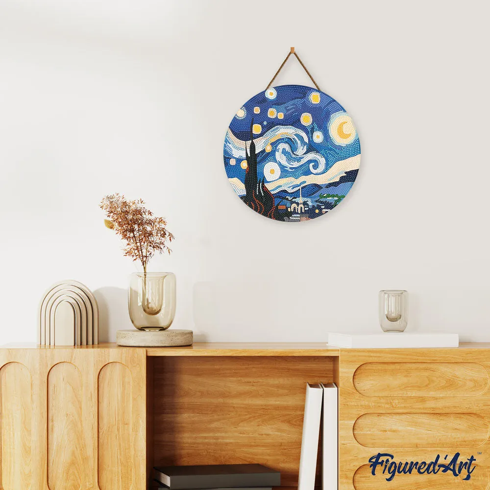 Figured'Art Sterrennacht diamond painting op hout 30 cm Van Gogh