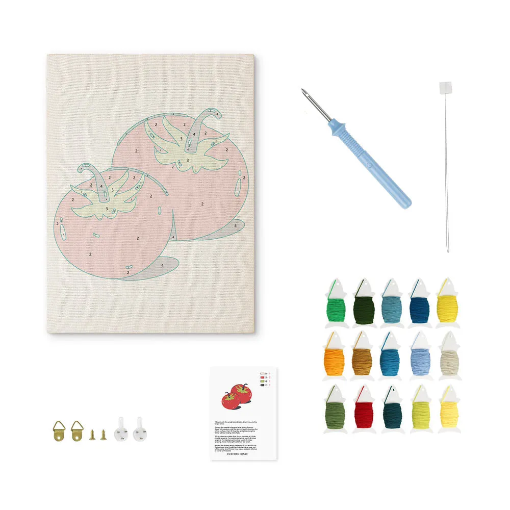 Figured'Art Punch Needle Verse Tomaten borduurpakket 20x30cm