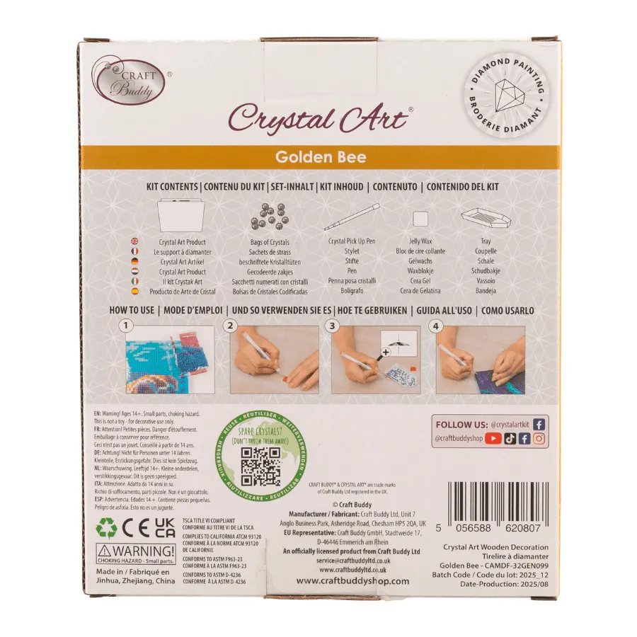 Craft Buddy Crystal Art Golden Bee spaarpot geldkistje