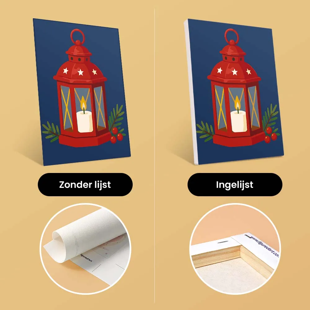 Figured'Art Mini Kersttradities schilderen op nummer 6 stuks 15x20cm
