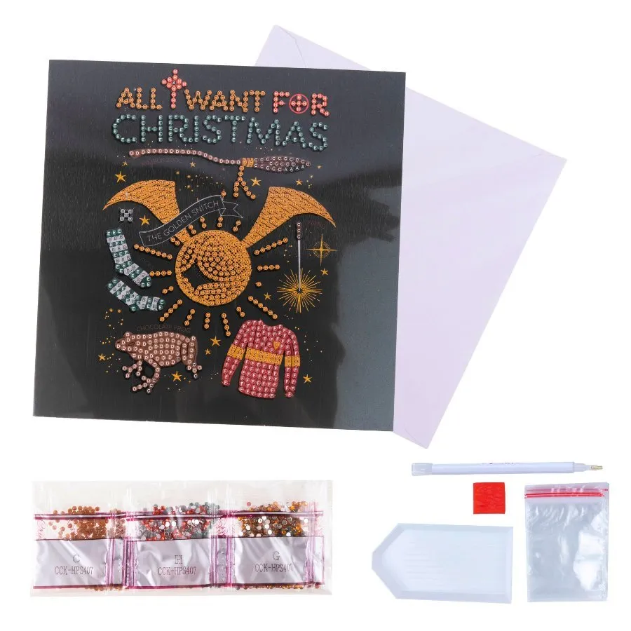 Craft Buddy Crystal Art Harry Potter wenskaarten 18x18cm set 8 stuks