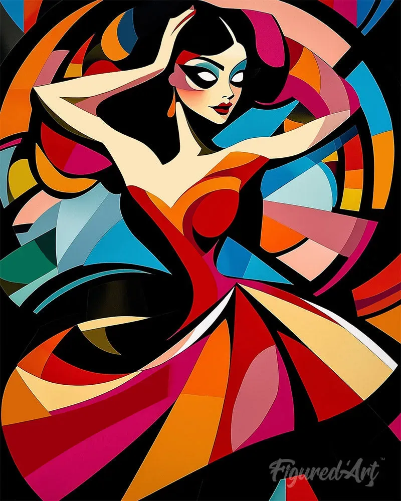 Figured'Art Gedurfd Abstract Danseres schilderen op nummer 40x50cm