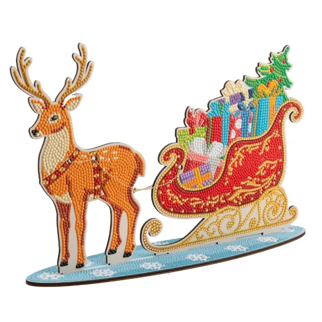Craft Buddy Crystal Art Santa's Sleigh diamond painting hout 34 cm