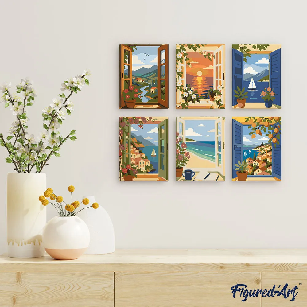 Figured'Art Ramen oceaan mini schilderen op nummer 6x15x20