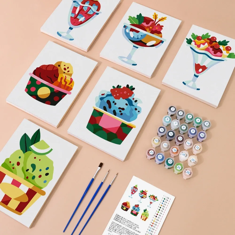 Figured'Art Mini IJscoupes schilderen op nummer 6 stuks 15x20cm