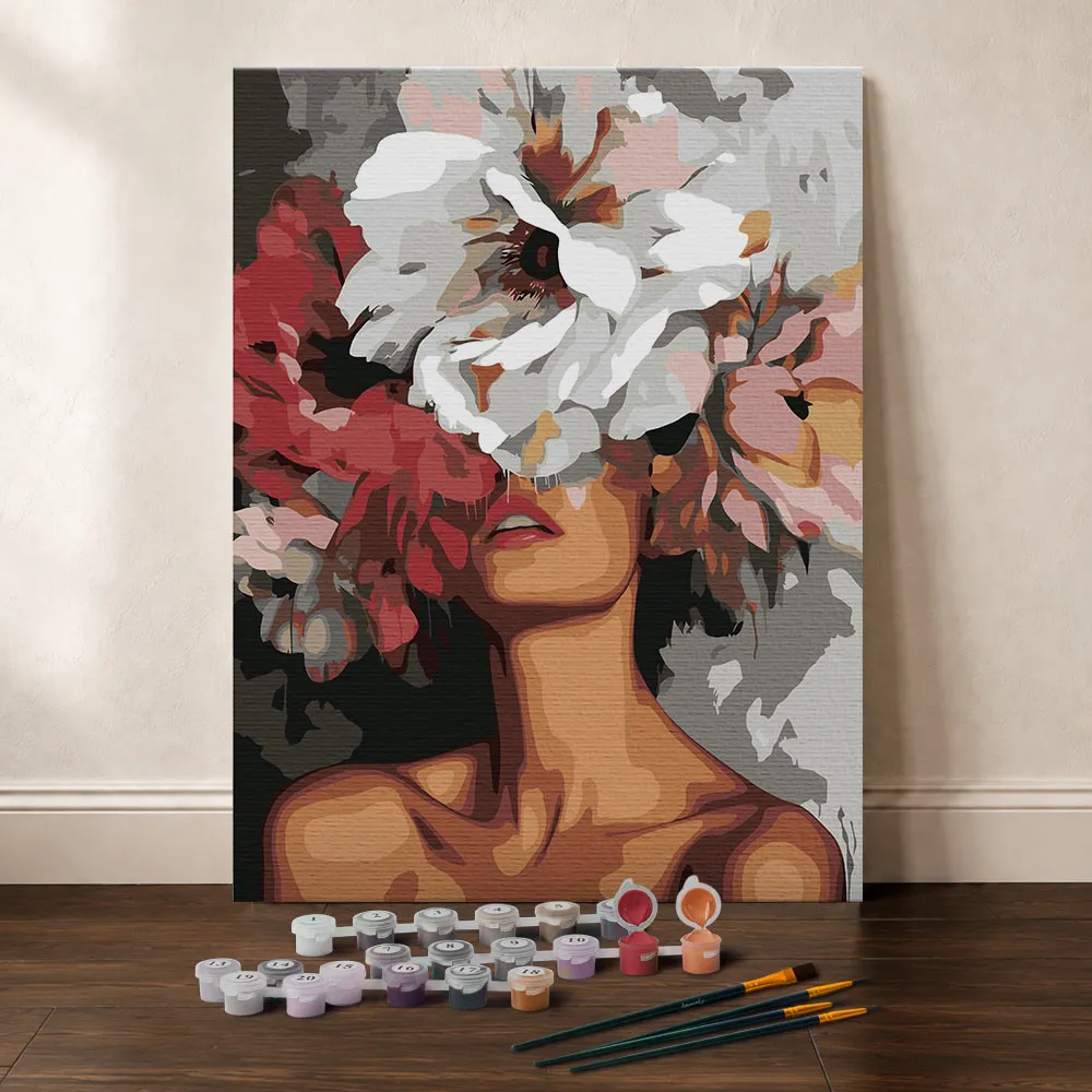 Figured'Art Schoonheid achter Bloemen schilderen op nummer cadeauset
